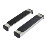 A5011S  -  W/Step Pads 4 In Trapezoidal Straight Pol Stainless Steel W/Plastic End Caps